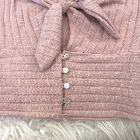 𝅺free people beach dusty pink tie keyhole too xs - Picture 4 of 7